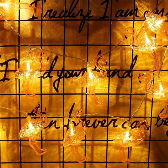 DomeStar 10Ft Pink Flamingo Lights, LED Flamingo String Lights Battery Operated - Picture 6 of 7